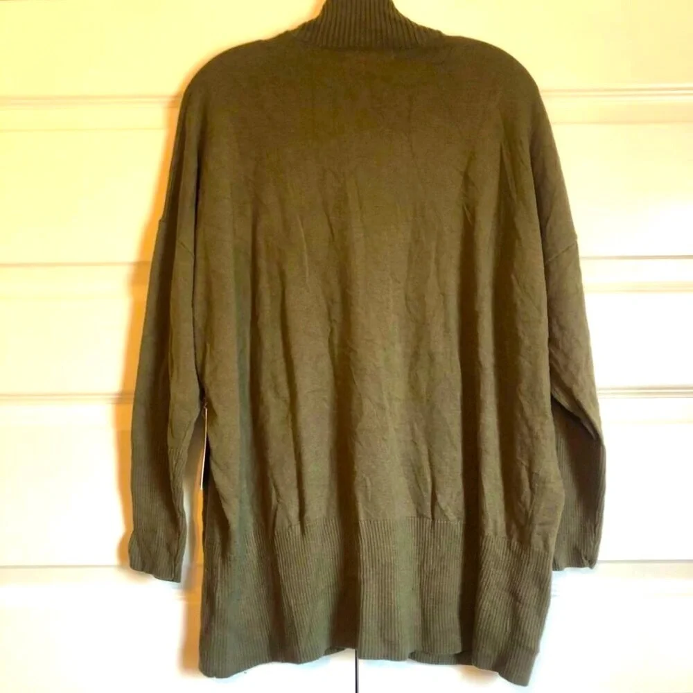 NWT CHELSEA28 Cashmere-blend Long Button Down Cardigan Sweater Olive XS